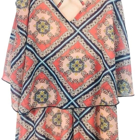 Charlotte Russe Women’s Maxi Dress Size Small Scarf Print Strappy Hippie Boho - Picture 9 of 12